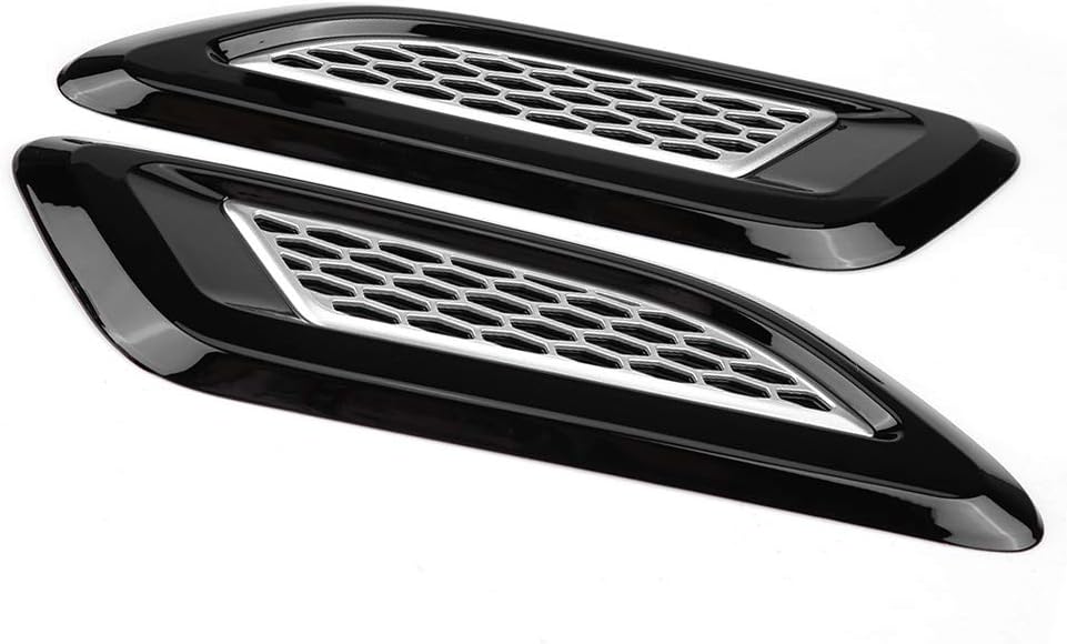 FILFEEL Hood Air Vent Trim, 2pcs Hood Vents Car Exterior Accessories with Self Adhesive Design for Decorative (Bicolor)