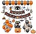 Produktbild Fontee® 60er Halloween Party Deko Set Happy Halloween Luftballons Banner, Spinne, Fledermaus, Hexe, Kürbis Ghost Folienballon Latex Ballon für Halloween Bar Wohnaccessoires