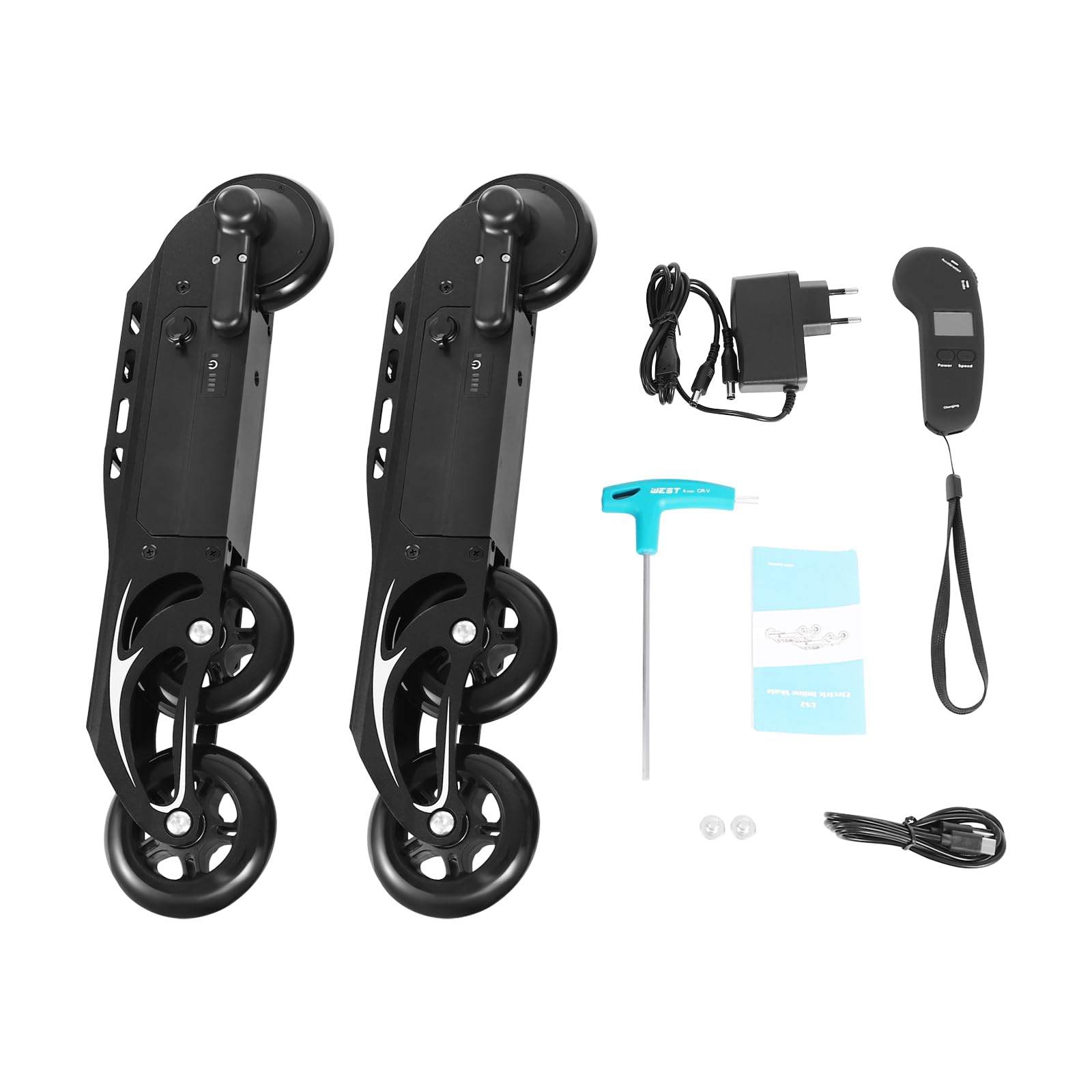 Kit de patins à roulettes électriques, roues de skateboard électriques, roues de skateboard télécommandées avec télécommande, 13-15 km/h, kit de patins à roulettes