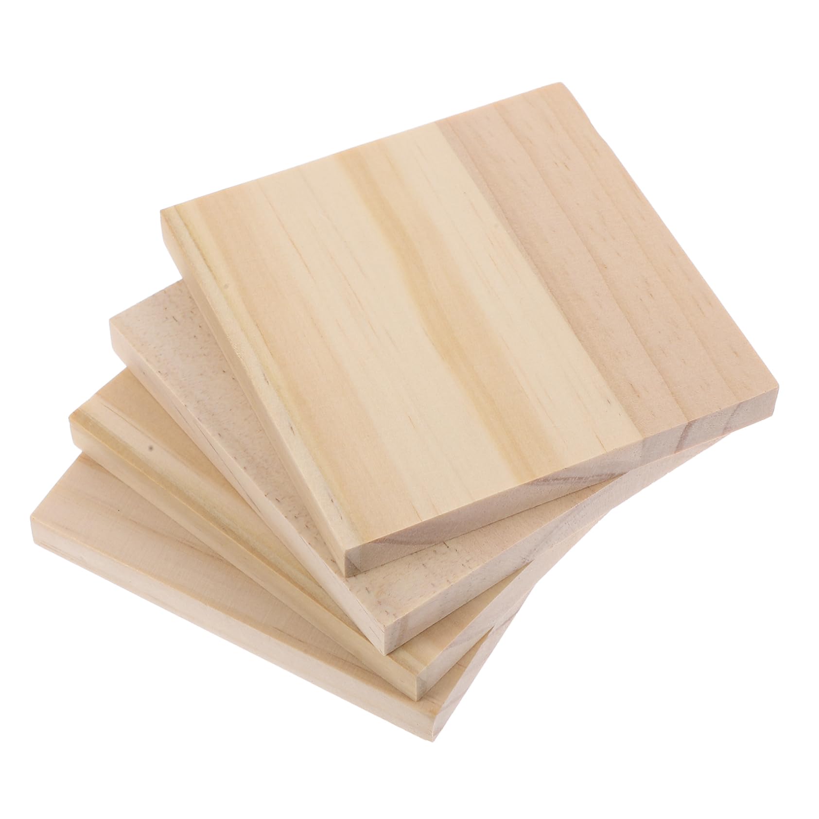 SUPVOX 4pcs Wooden - Insulated Tabletop Cup Pads Multi-use Flowerpot Mats for Home Office and Garden Decor Solid Construction