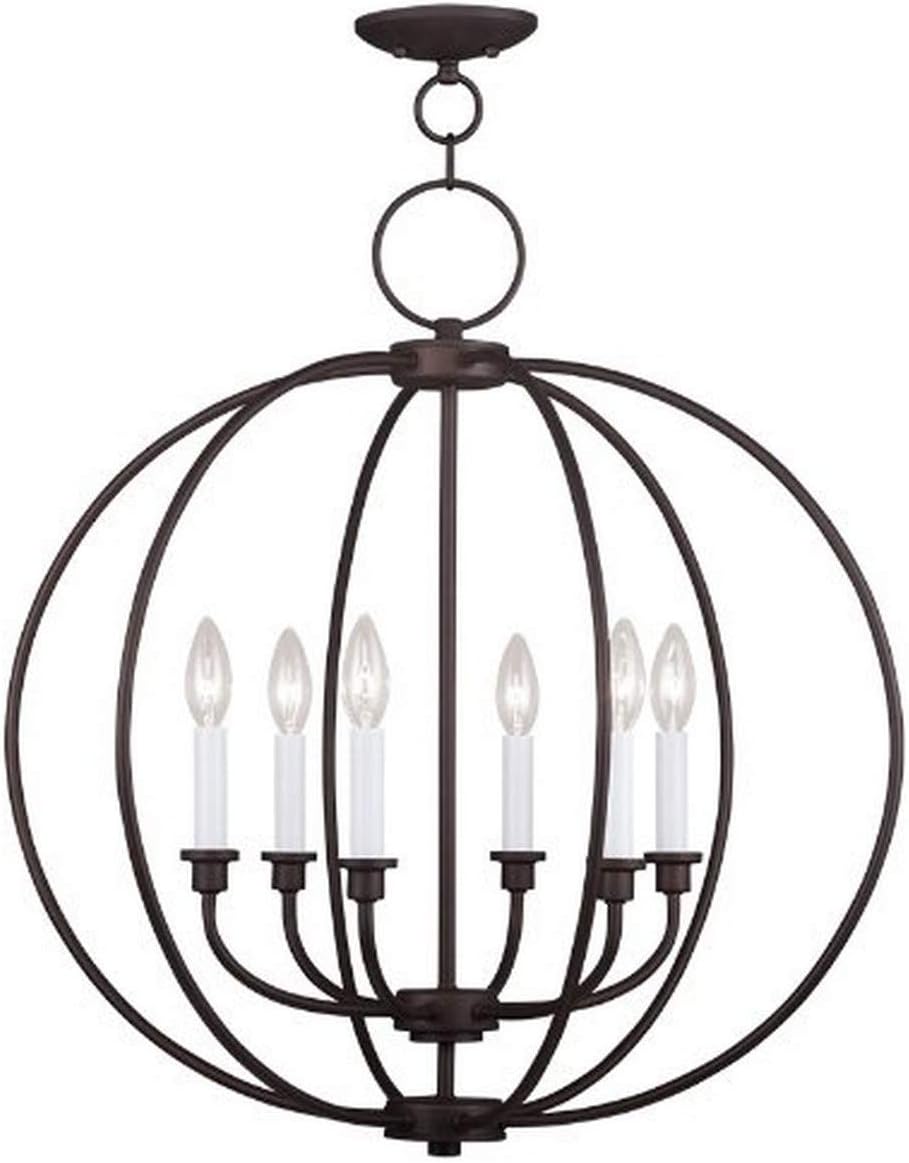 Livex Lighting 4666-07 Milania 6-Light Chandelier, Bronze