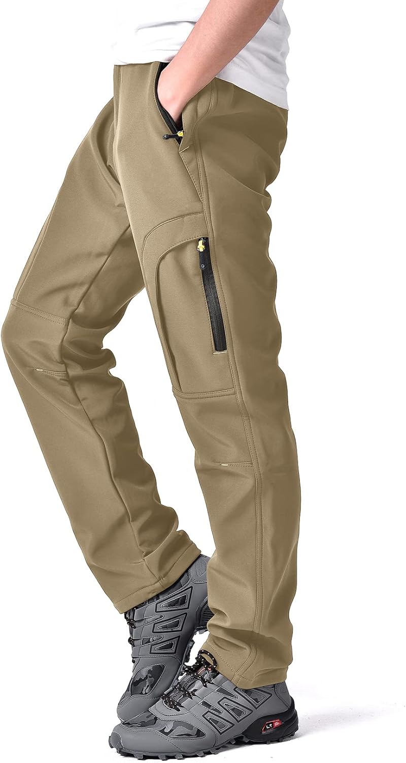 Hubunucc Men's Hiking Softshell Fleece Lined Waterproof Windproof Outdoor Mountain Ski Insulated Pants : Clothing, Shoes & Jewelry