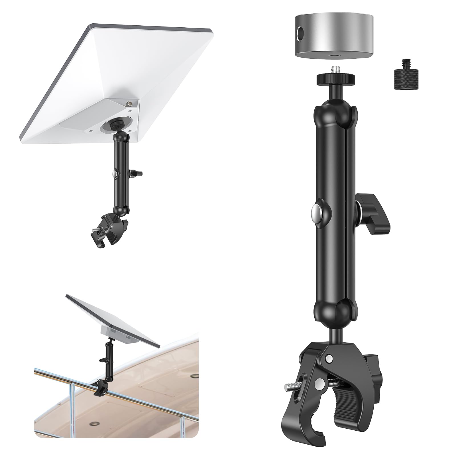 EDUP LOVE Starlink - Kit di montaggio per mini palo per camper, portapacchi e balcone, staffa regolabile per palo con morsetto regolabile e adattatore per treppiede in alluminio, accessori Starlink