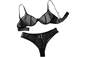 SOLY HUX Women's Mesh Lingerie Set: Unveiling Sheer Elegance