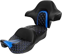 Vista 15 de Asiento de pasajero de una pieza de dos piezas para Harley Touring Road King Street Glide Road Glide 2009-2023 Electra Glide Tri Glide Ultra Classic