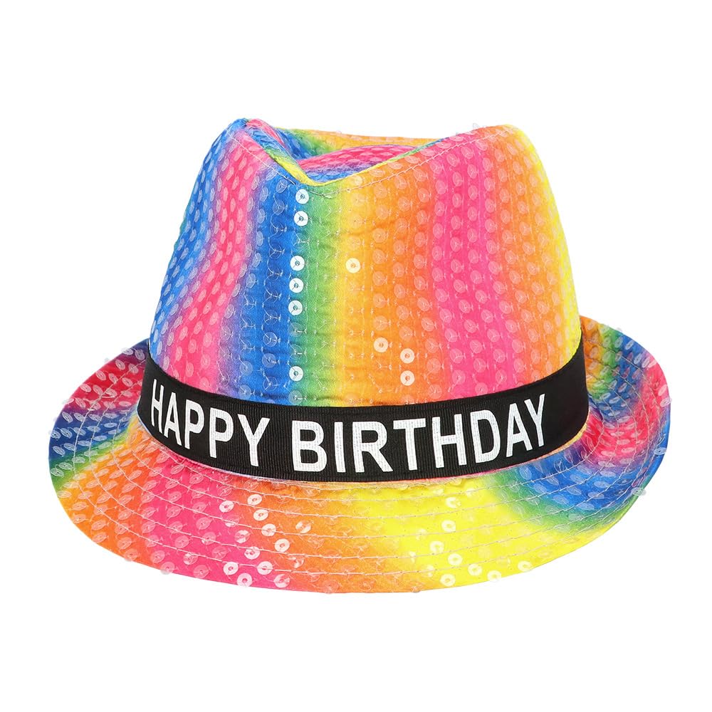 Boland 00948 Happy Birthday Hat with Sequins, Headpiece for Party Birthday Gift