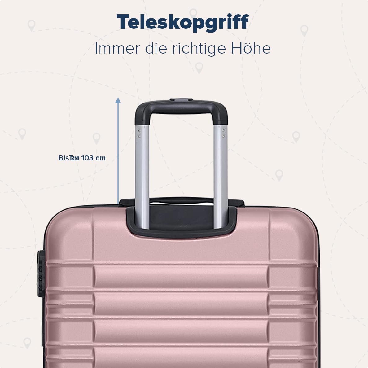 TRVLMORE Koffer Set - Kofferset 2 Teilig - Handgepäck Koffer und Hartschalenkoffer Groß - Reisekoffer mit Rollen Groß - Trolley Handgepäck - Handgepäck Trolley - Luggage - Rosa