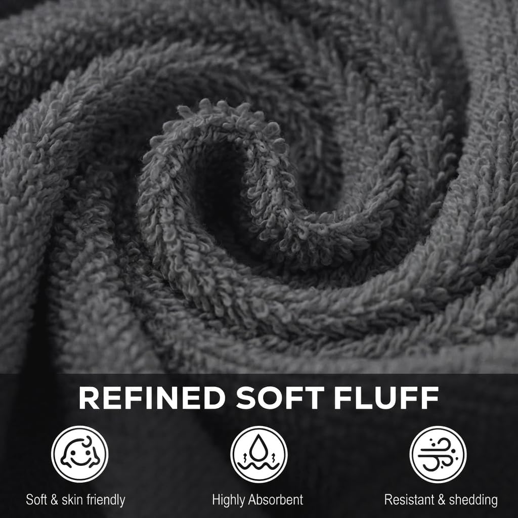 Utopia Towels 12 Pack Cotton Washcloths Set, 100% Ring Spun Cotton, Premium Flannel Face Cloths, Highly Absorbent and Soft Feel Fingertip Towels, Grey thumbnail