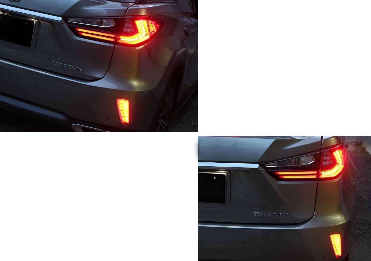 iJDMTOY Red Lens Full LED Lower Bumper Reflector Lights Compatible With Lexus 2015-2021 RX350 RX450h, Function as Tail, Brake & Rear Fog Lamps