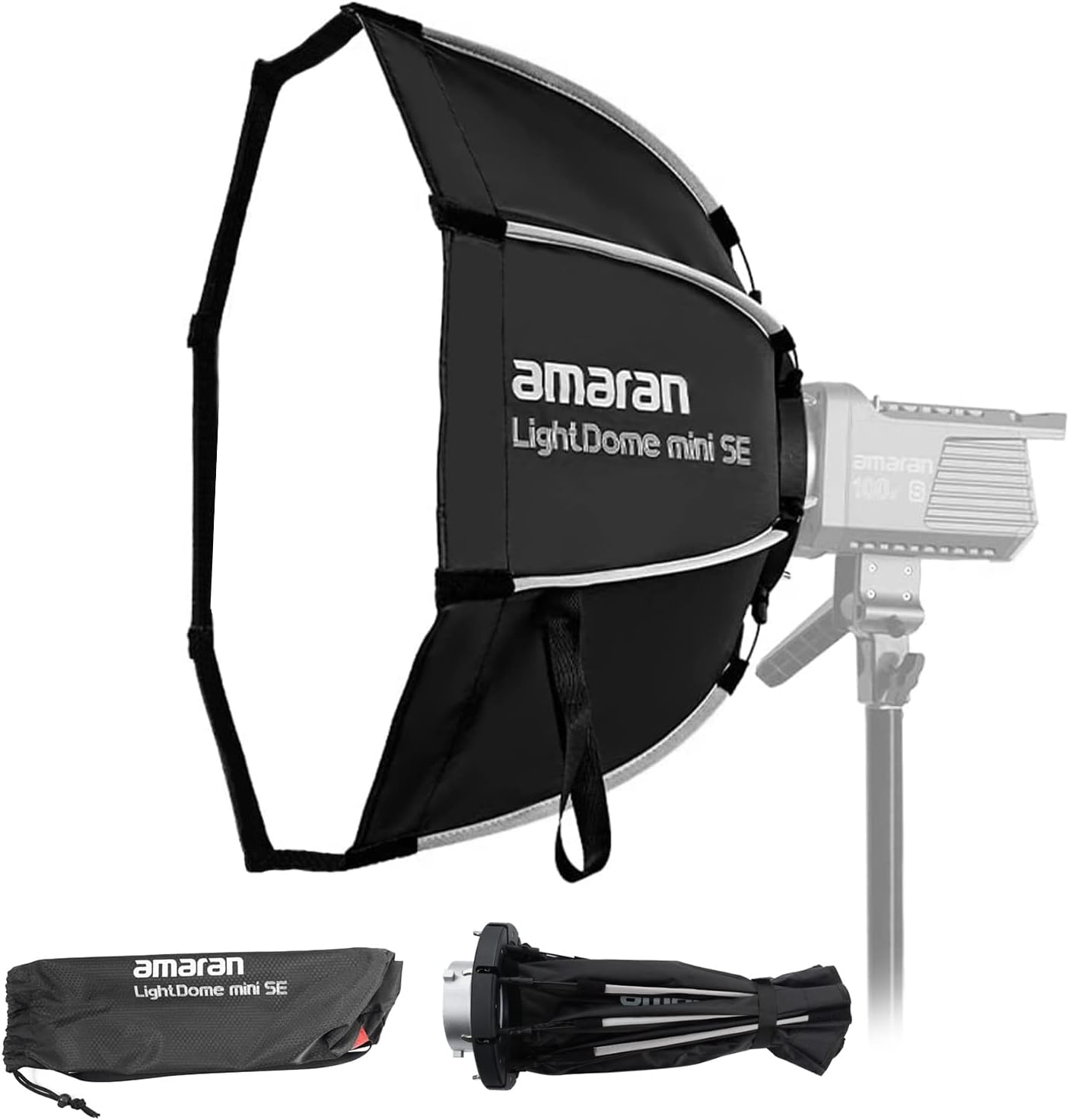Aputure Amaran Light Dome Mini SE Softbox - Compact Bowens Mount Octagonal Soft Light Modifier for Video Light