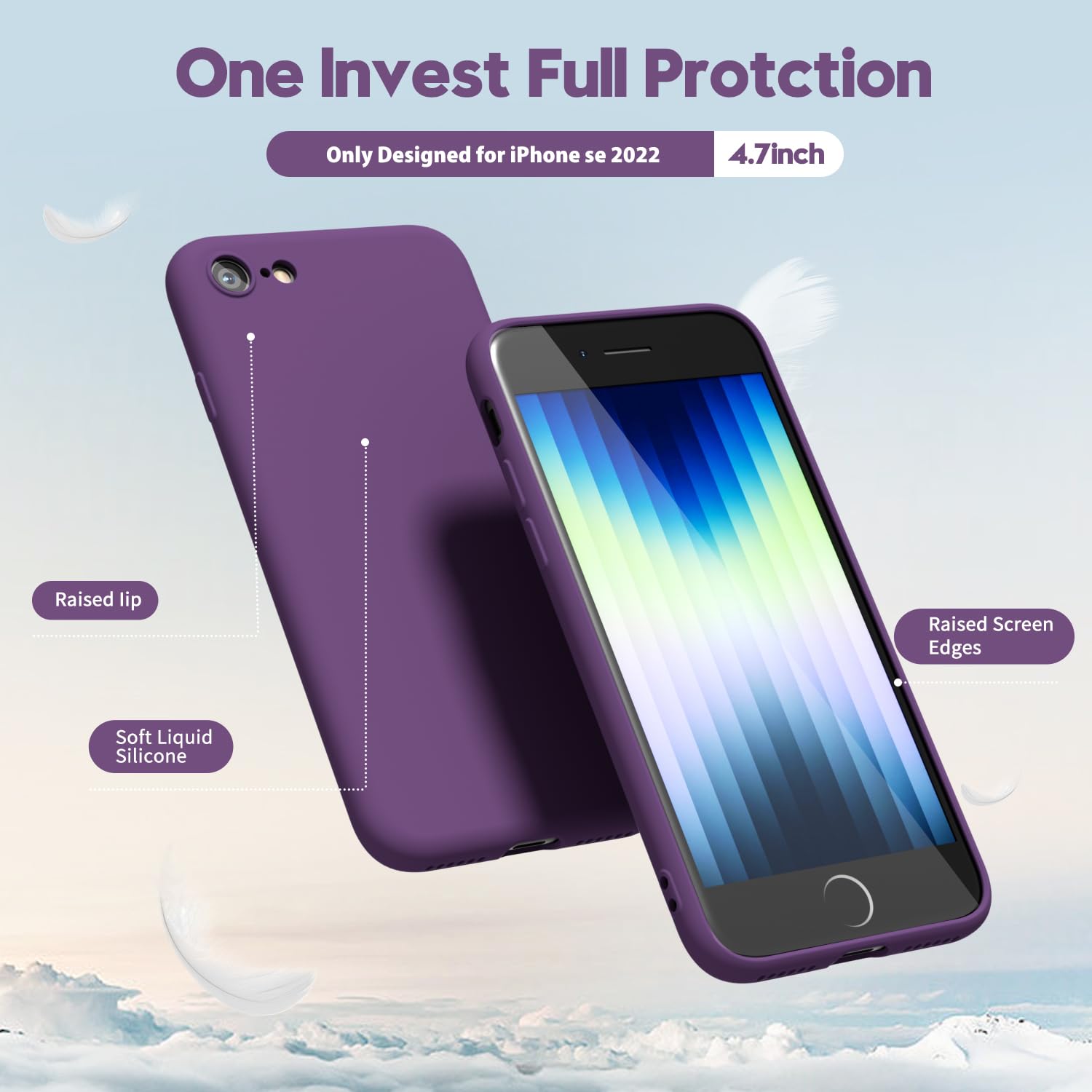 oakxco for iPhone 16 Pro Max Case Liquid Silicone, Soft Rubber Gel Elegant Aesthetic Basic Simple Cover, Cute Thin Slim TPU Matte Solid Color Plain Smooth Case for Women Girl, Light Pink — view 394