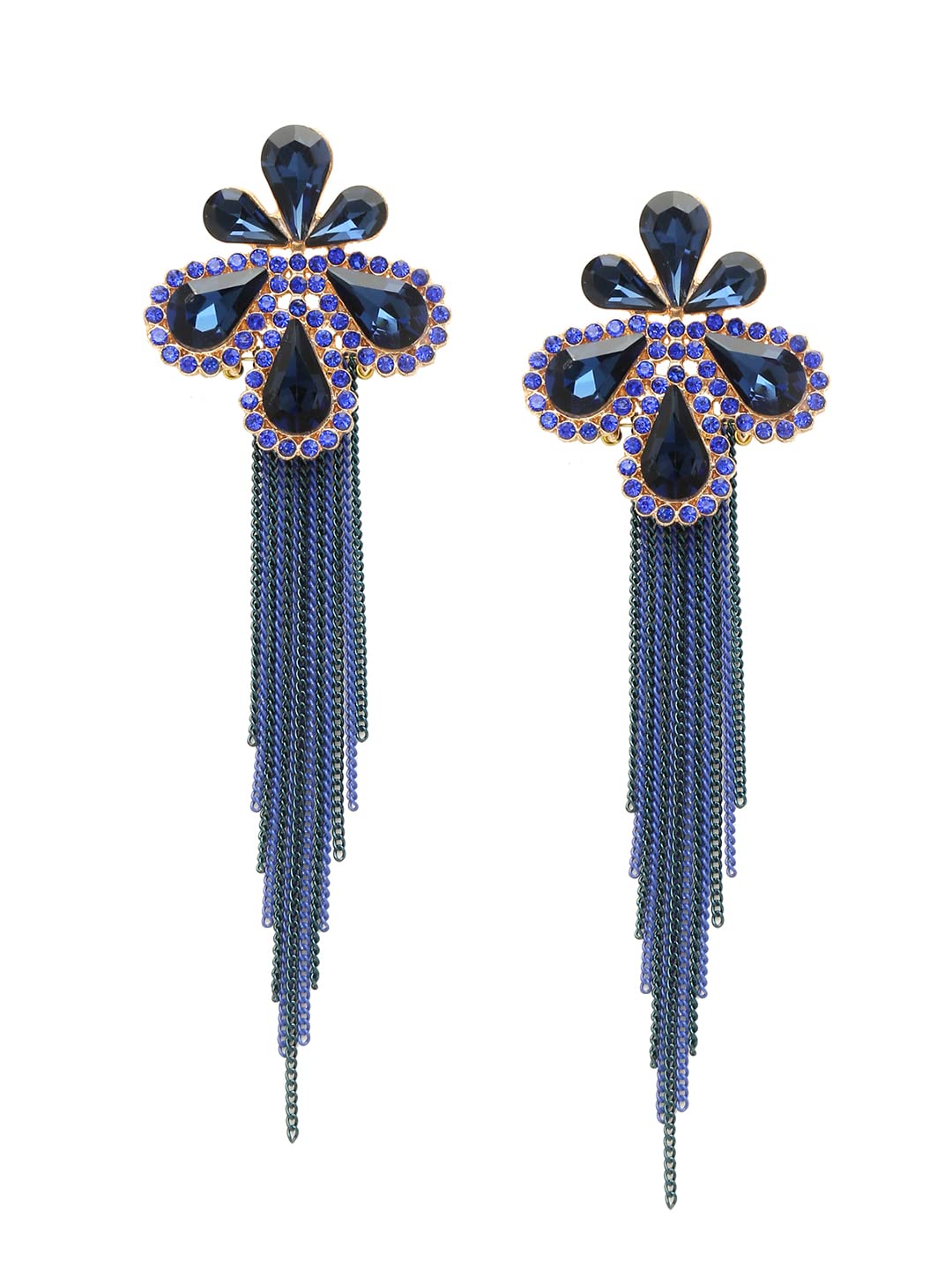 Yellow Chimes Crystal Danglers Earrings for Women Floral Shaped Crystal Long Chain Dangler Earrings for Women and Girls (Purple) (B09XXNMXKC) Amazon Price History, Amazon Price Tracker
