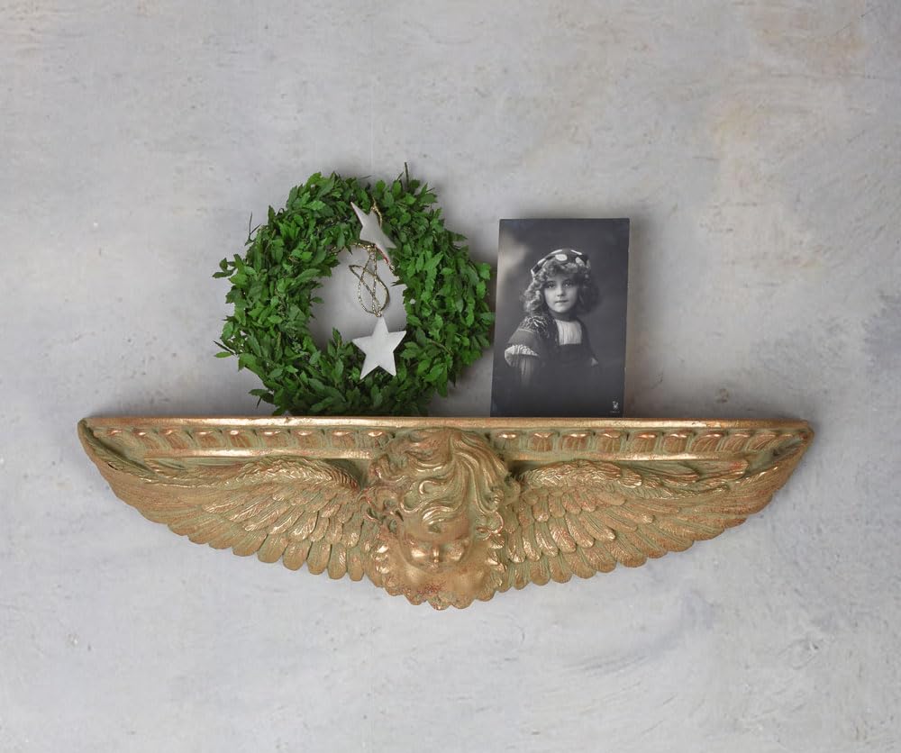 Wandkonsole Engel Konsole Gold Wandablage Wandregal 48 cm lup141 Palazzo Exklusiv