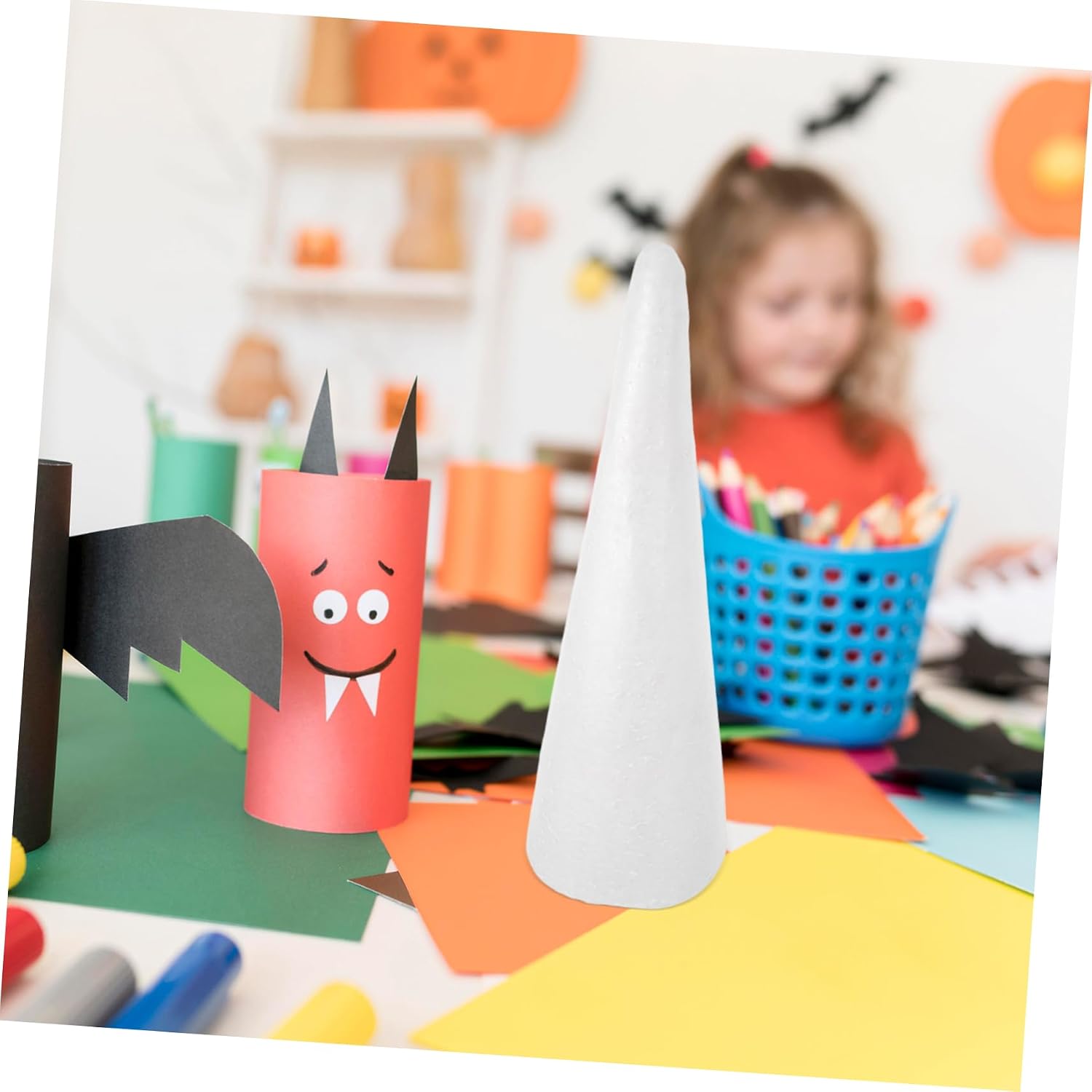 DOITOOL Craft Foam Cone Blank Cone Height for DIY Christmas Tree Floral Arrangements Candy Towers Gnome Hats and More for Weddings Parties