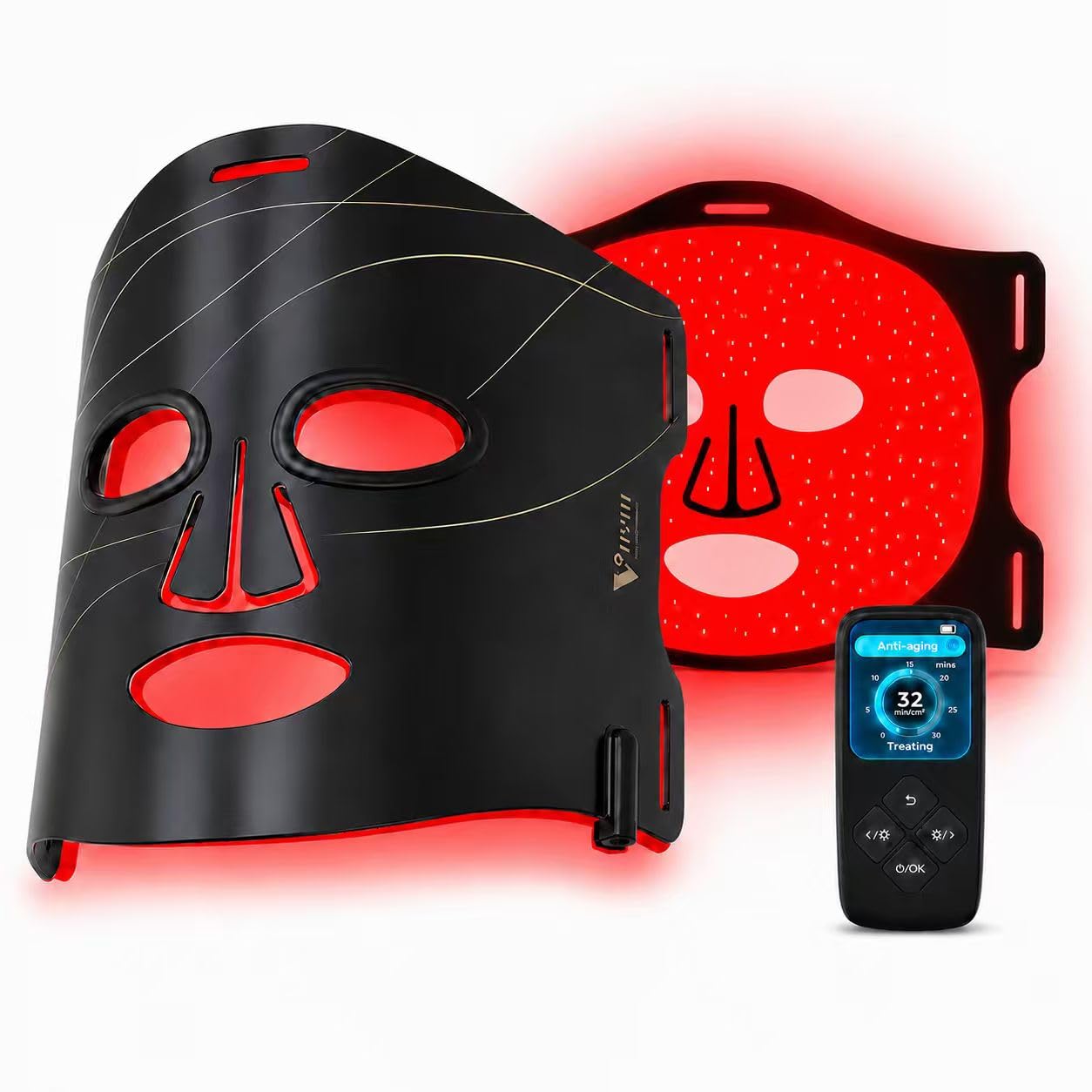 VYM Infrared Red Light Therapy Face Mask with Rechargeable LCD Controller