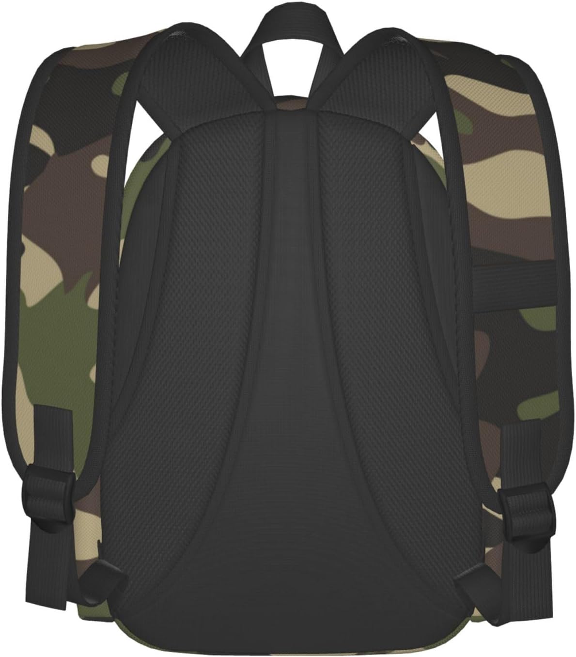 Camouflage Pattern Laptop Backpack For Men Women, Green Camo Lightweight Daypack Bookbag For Daily Commutes Business Travel Hiking - Image 3