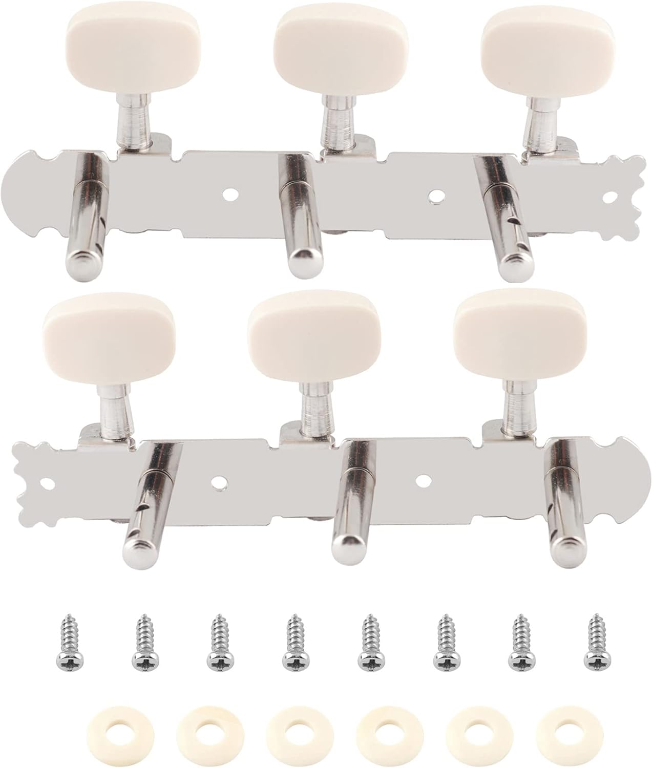 Bogart Guitar String Tuning Pegs Tuning Keys Machine Heads Tuning Machines for Classical Guitar Chrome Plated 3 on a Plank with Acrylic Button.,(LYG 326) : Musical Instruments