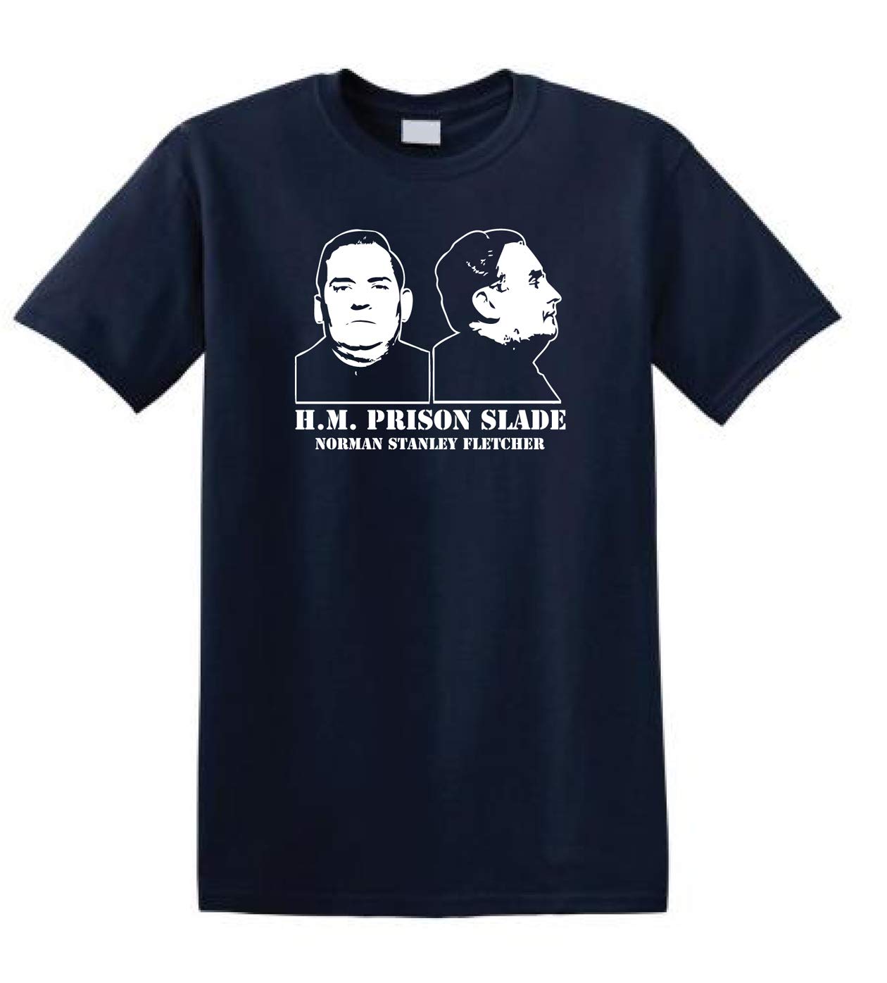 Porridge Norman Stanley Fletcher HM Prison Slade Cult Comedy Heavy Cotton t-Shirt Navy Blue
