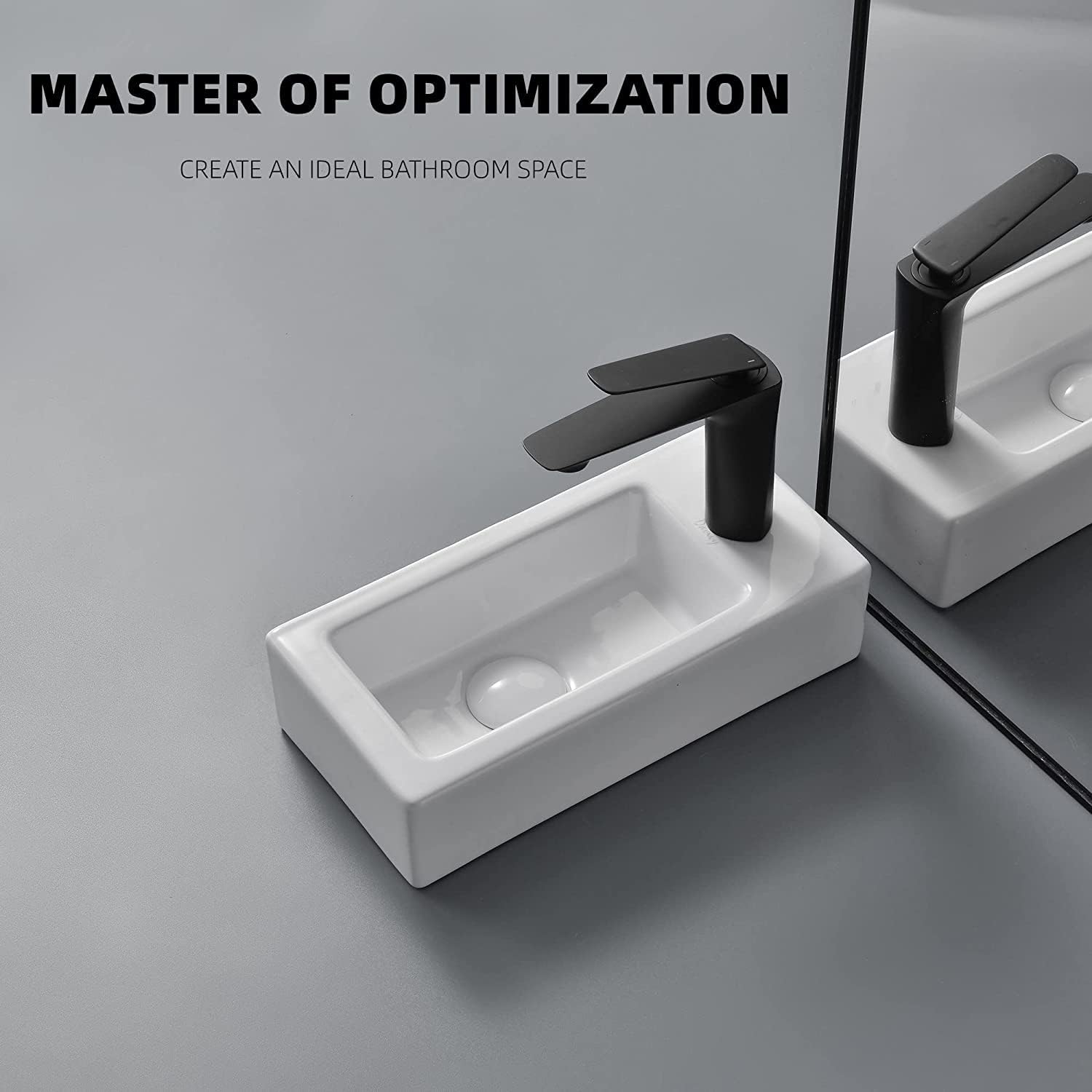 Davivy 14.5'' X 7.3'' Bathroom Corner Sink with Pop Up Drain and Installation Kit,Wall Mount Corner Sink,White Vessel Sink,Mini Bathroom Sink,Mini Rv Sink,Small Sinks for Tiny Bathrooms