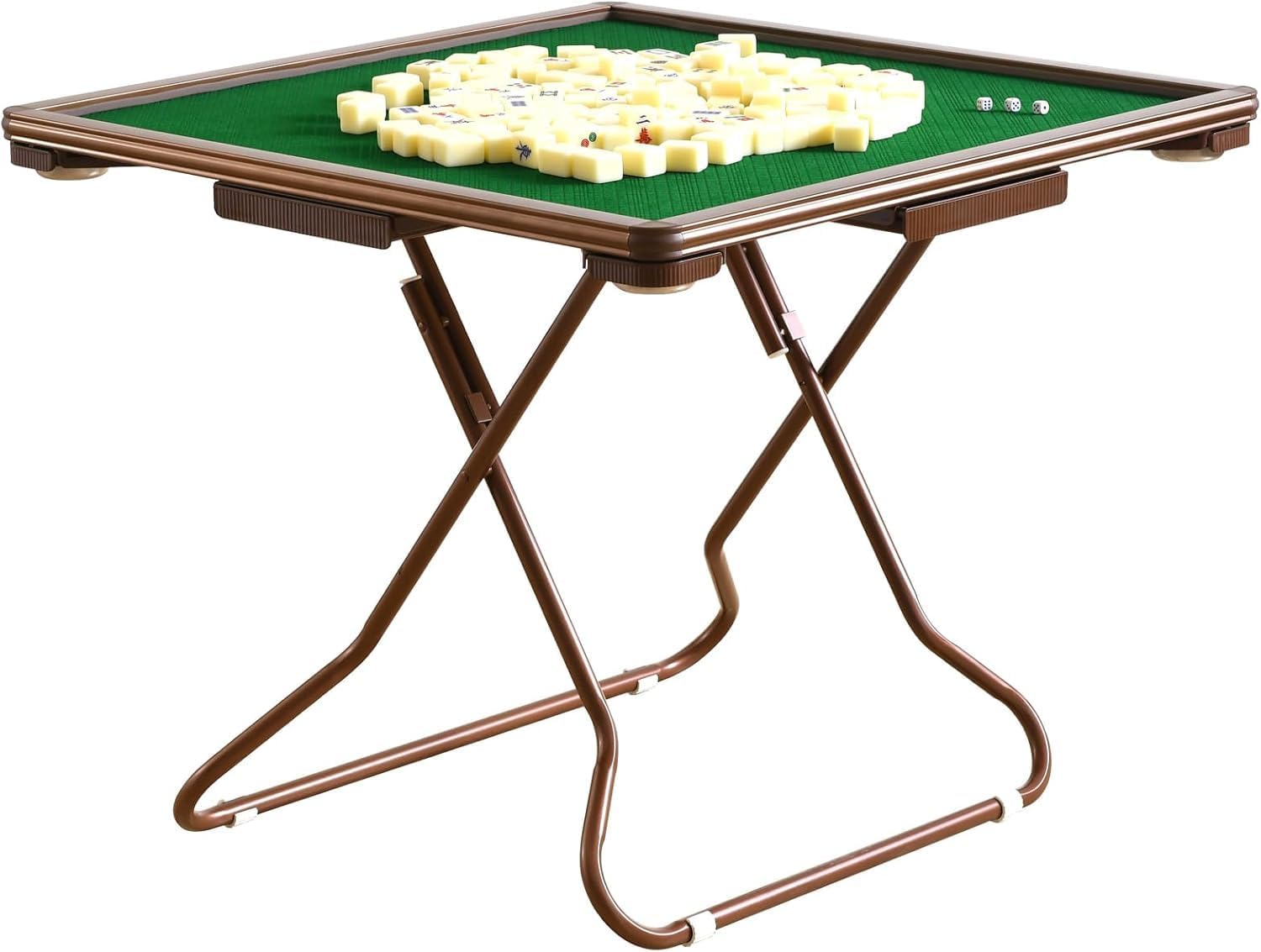 Portable Folding Game Table with Cup Holders & Trays - Poker, Cards, Dominoes, and Family Game Nights