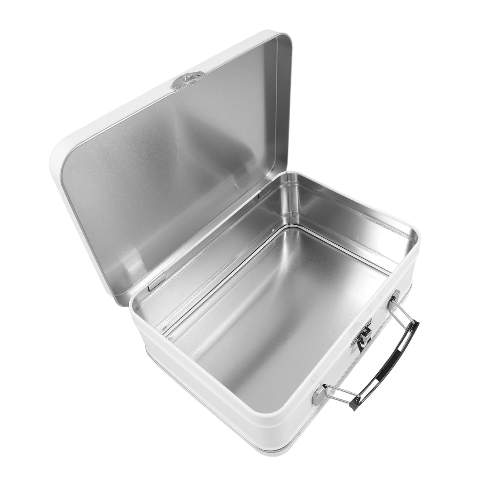 Vintage Metallbehälter Lunchbox mit Schloss und Klappdeckel aus Eisen Praktische Brotdose für Sandwiches für Schule und Picknick Stilvolles Retro Design