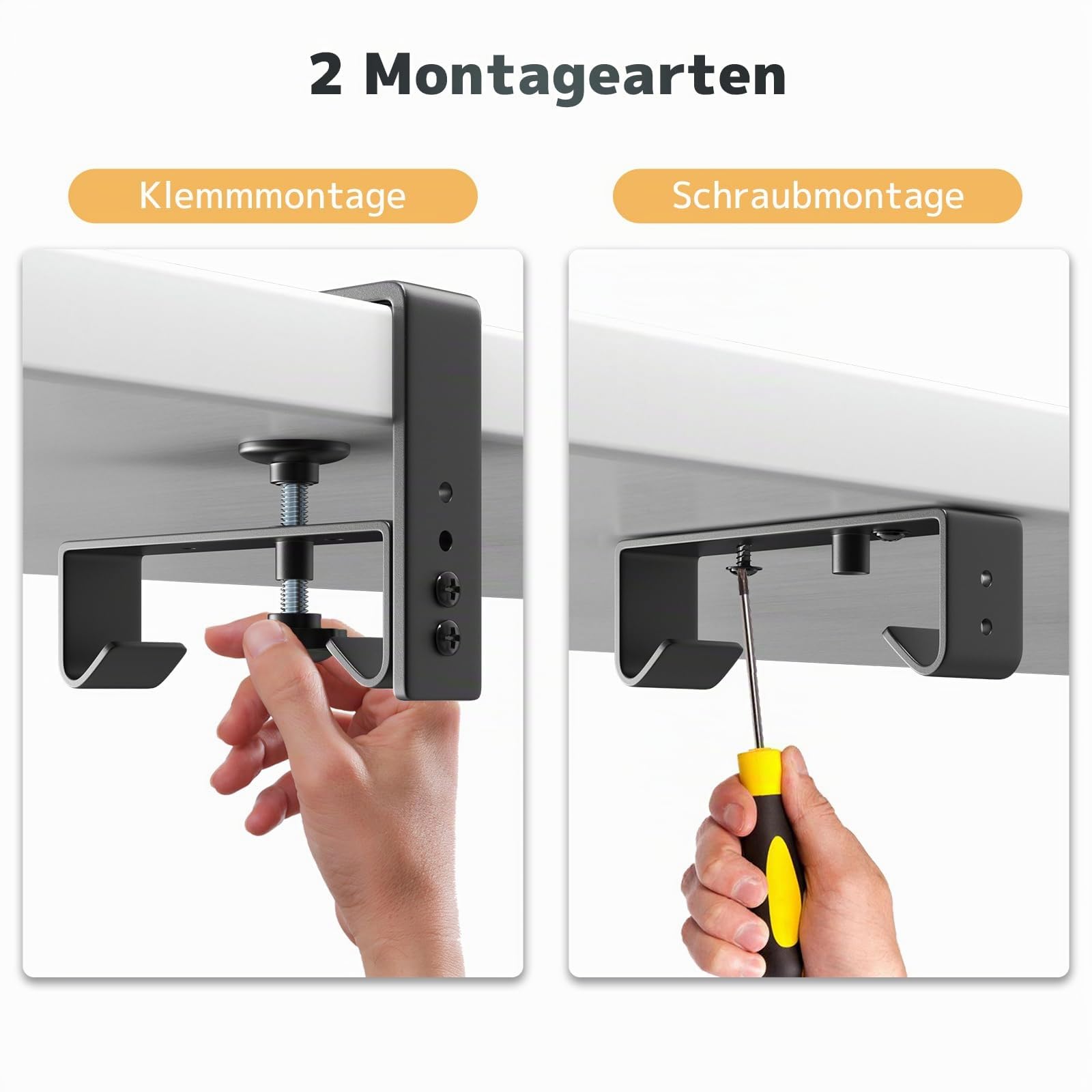 Kabelkanal Schreibtisch Ohne Bohren, 90cm Unter dem Kabelmanagement Schreibtisch mit Klemmen/Schraubmontage, Stabiler & Wasserdichter Stoff-Kabelorganizer für Zuhause und Büro, Schwarz