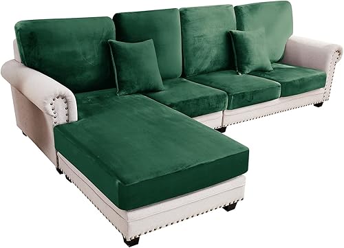 Miniatura 36 de Funda para sofá, funda de cojín de terciopelo elástico de 2 piezas, funda elástica lavable para asiento o respaldo, fundas de asiento de sofá para