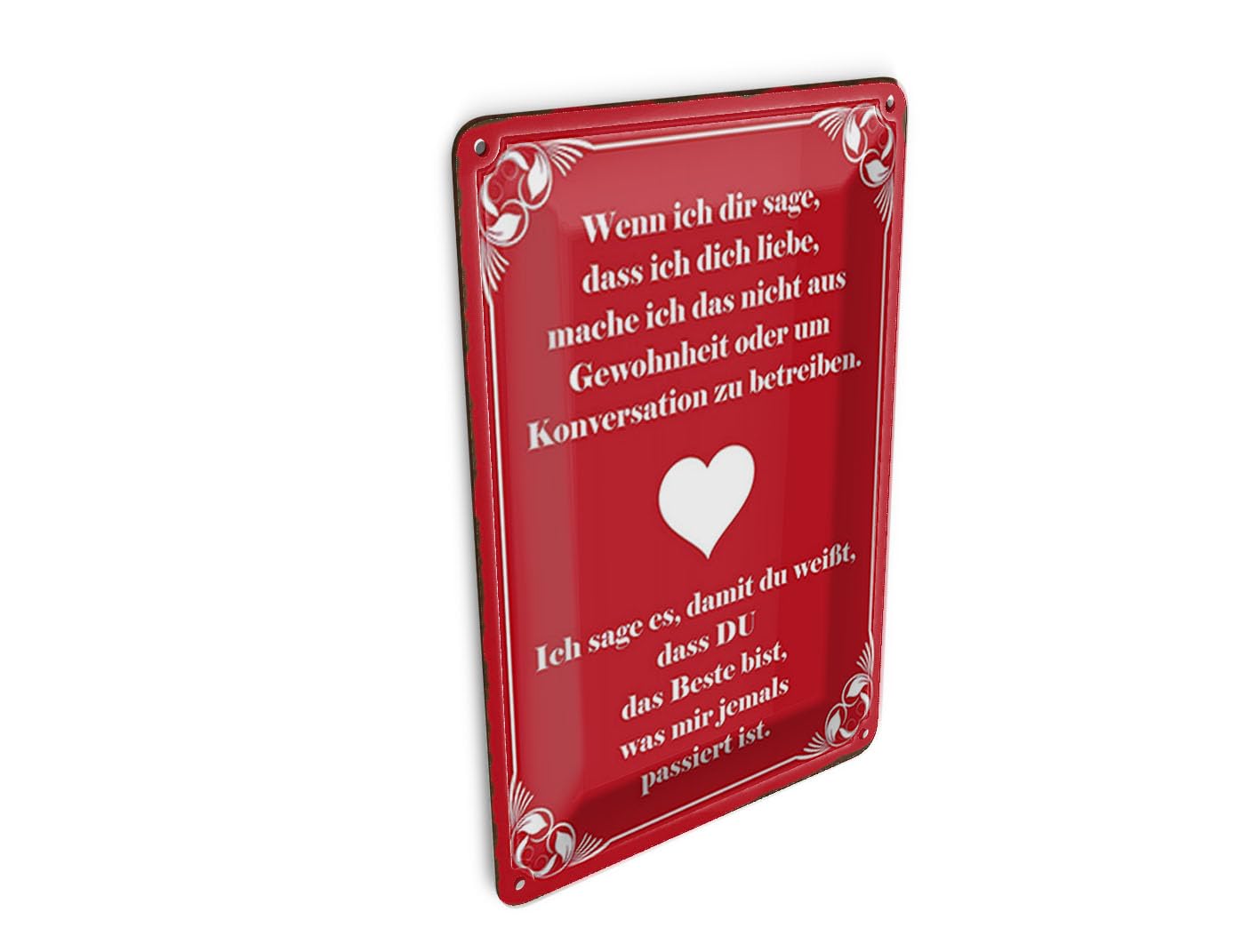Femer Tin Postcard Saying 10 x 14 cm "Wenn ich dir sage ich dich liebe Decorative Sign