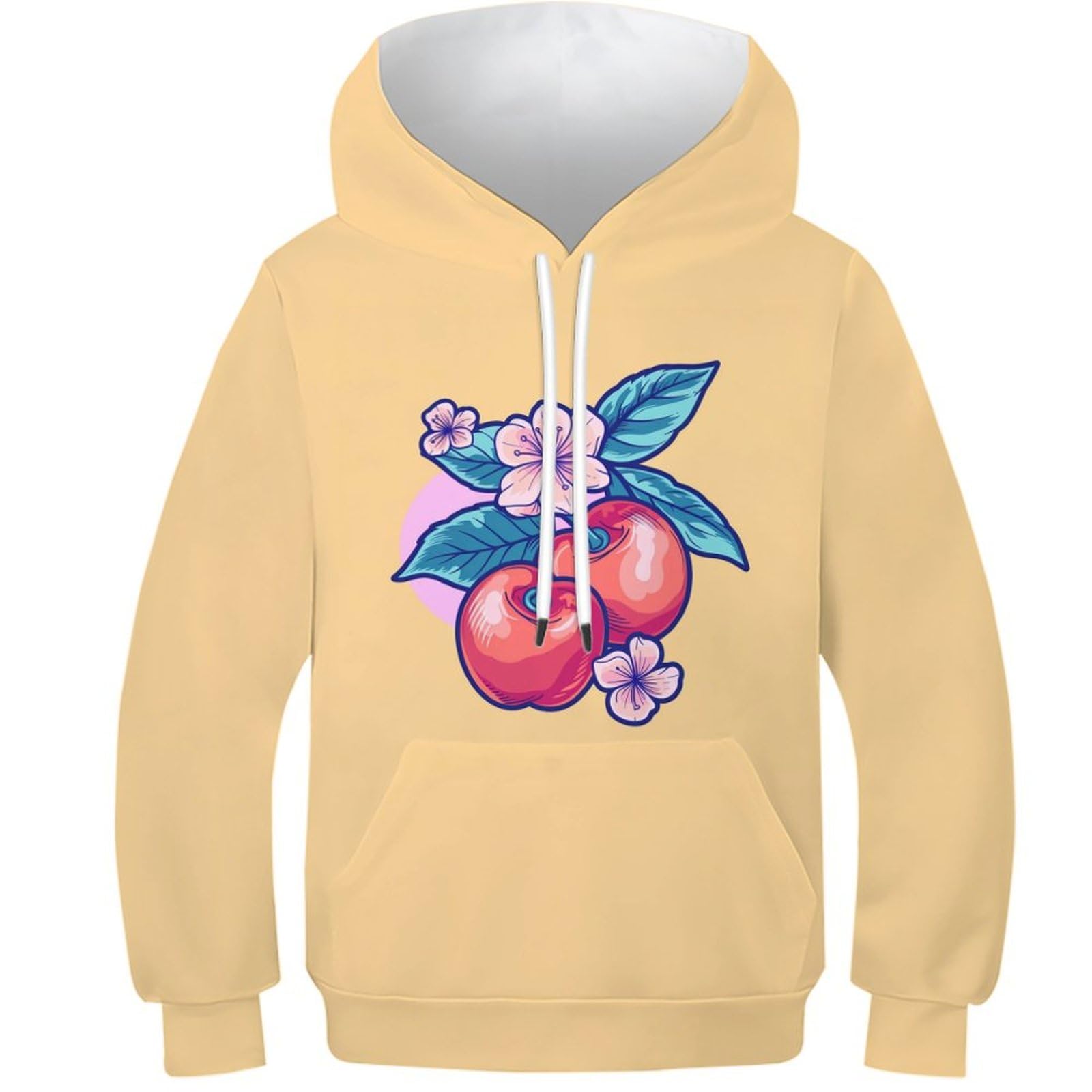 Pull imprimé 3D en molleton avec grande poche fille - 8