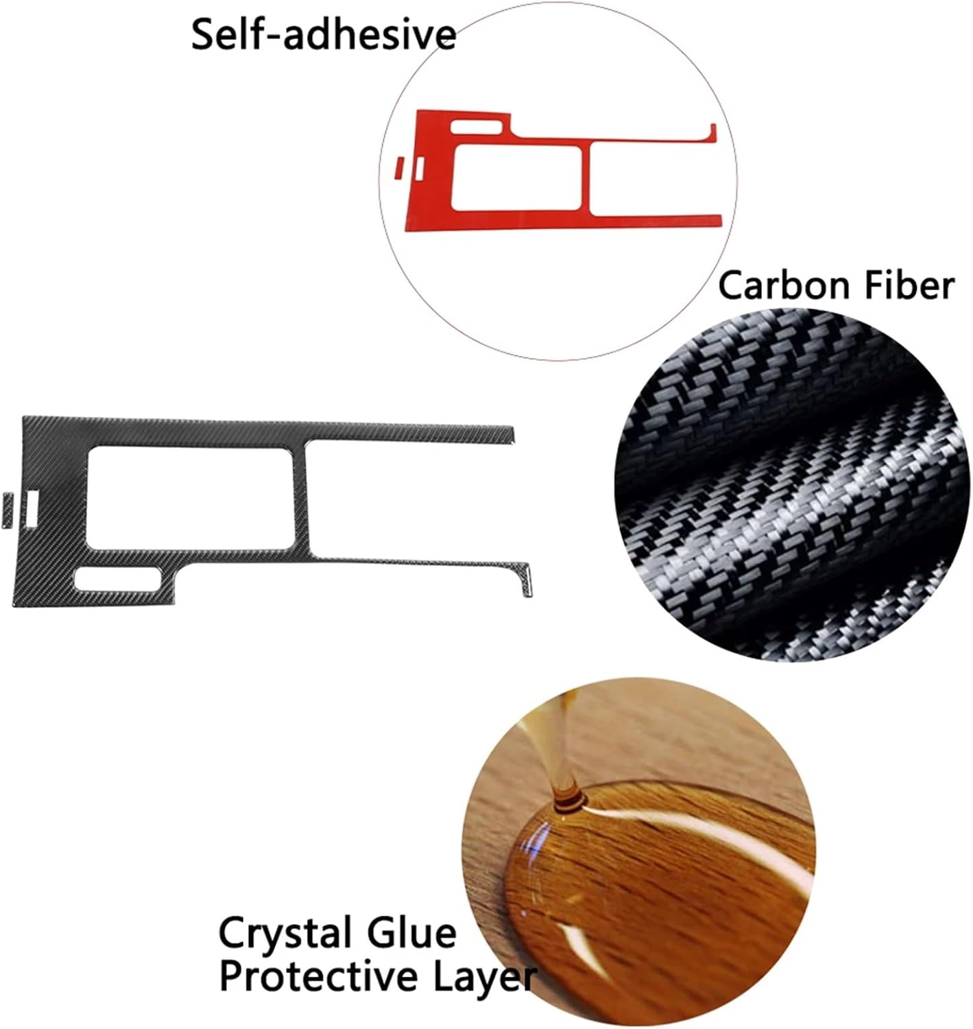 for Fords Mustang 2009-2013 Gear Shift Decoration Cover Trim Water Cup Holder Sticker Decal Car Interior Accessories Carbon Fiber(2Pcs-Carbon Fiber)