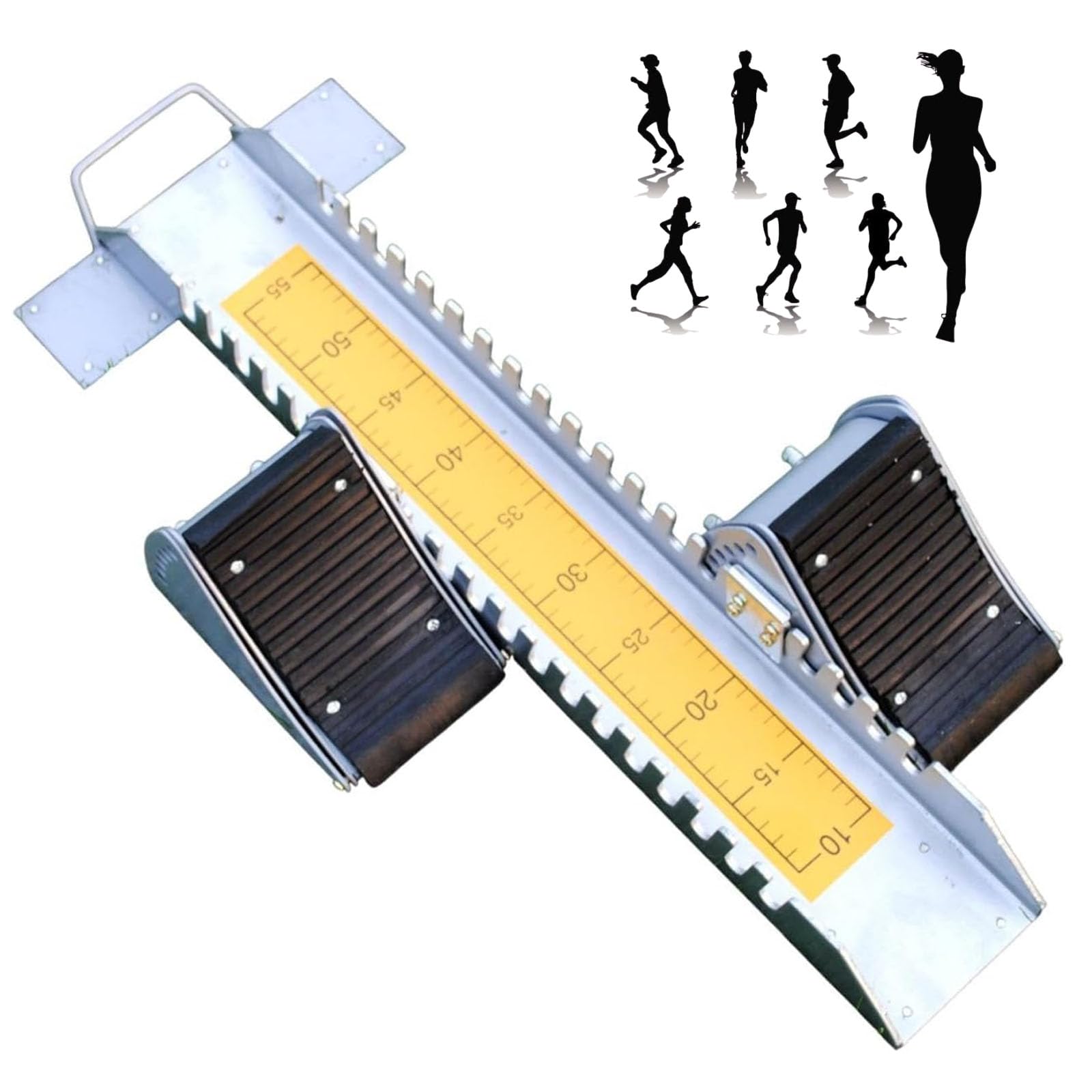 Bloque de Salida Multifuncional de Aluminio para Atletismo Escolar, con Pedales Ajustables para Pista de Atletismo, Ideal para Actividades al Aire Libre en Pistas de Ceniza y plást