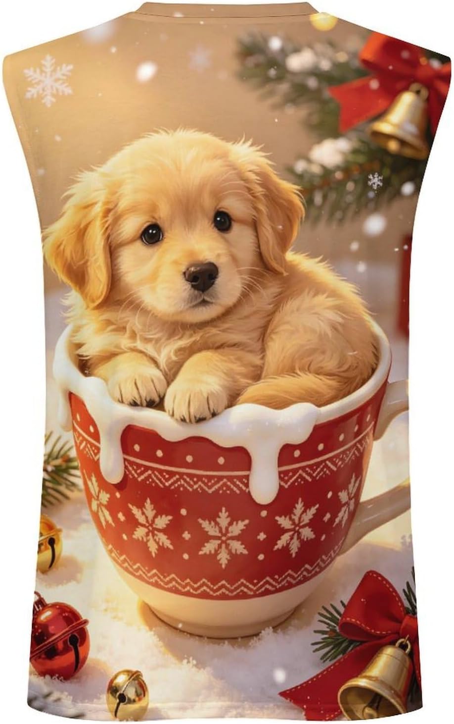Retriever Christmas Puppy Men's Sleeveless Shirt Small