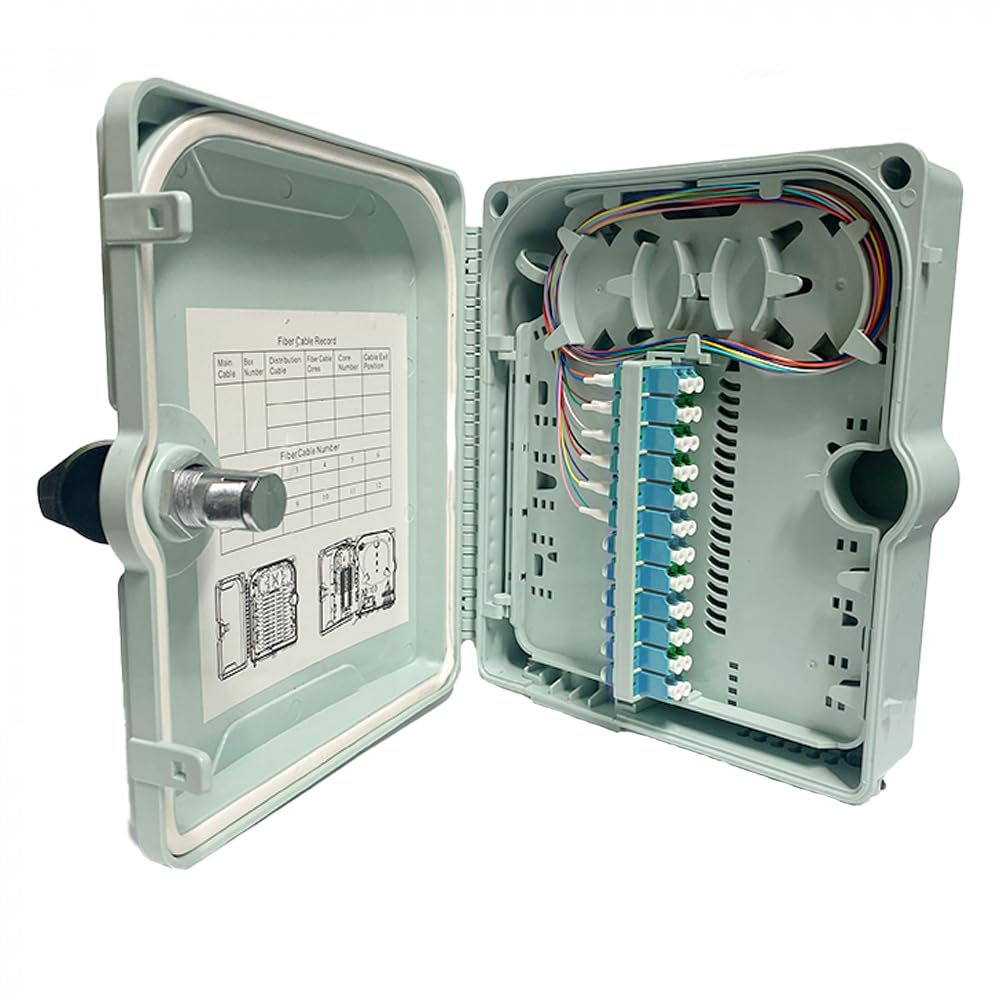 5er Link Technology Fiber Optic Wall Mount Enclosure, LC OS2 with Pigtails, Indoor/Outdoor, Weatherproof, Includes Couplers