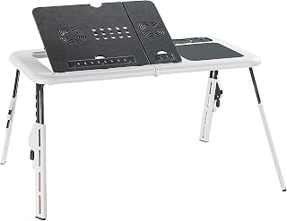 stół pod notebooka: Składana podstawka pod laptopa z 2 wentylatorami USB General Office (składany stolik laptopa, mobilny składany stolik na, mały)
