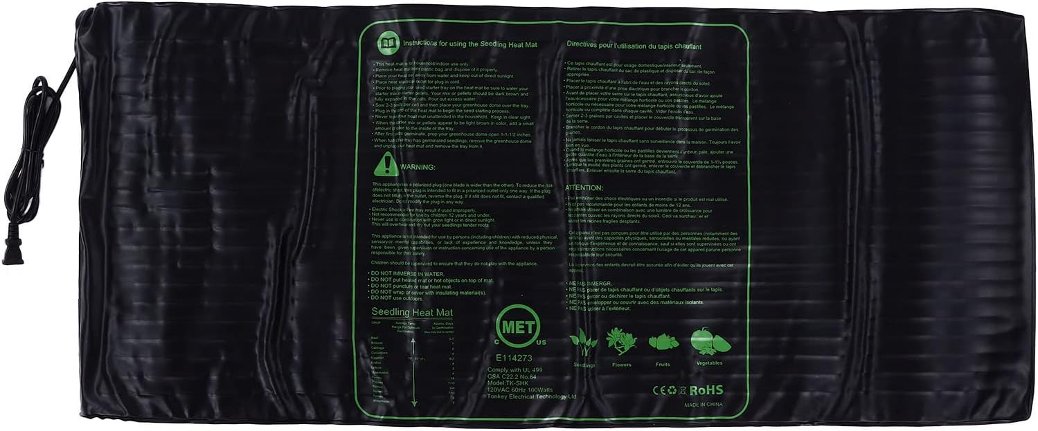 Seedling Heat Mat, Seedfactor Waterproof Durable Germination Station Heat Mat, Warm Hydroponic Heating Pad for Indoor Home Gardening Seed Starter Hydroponic Heating Pad