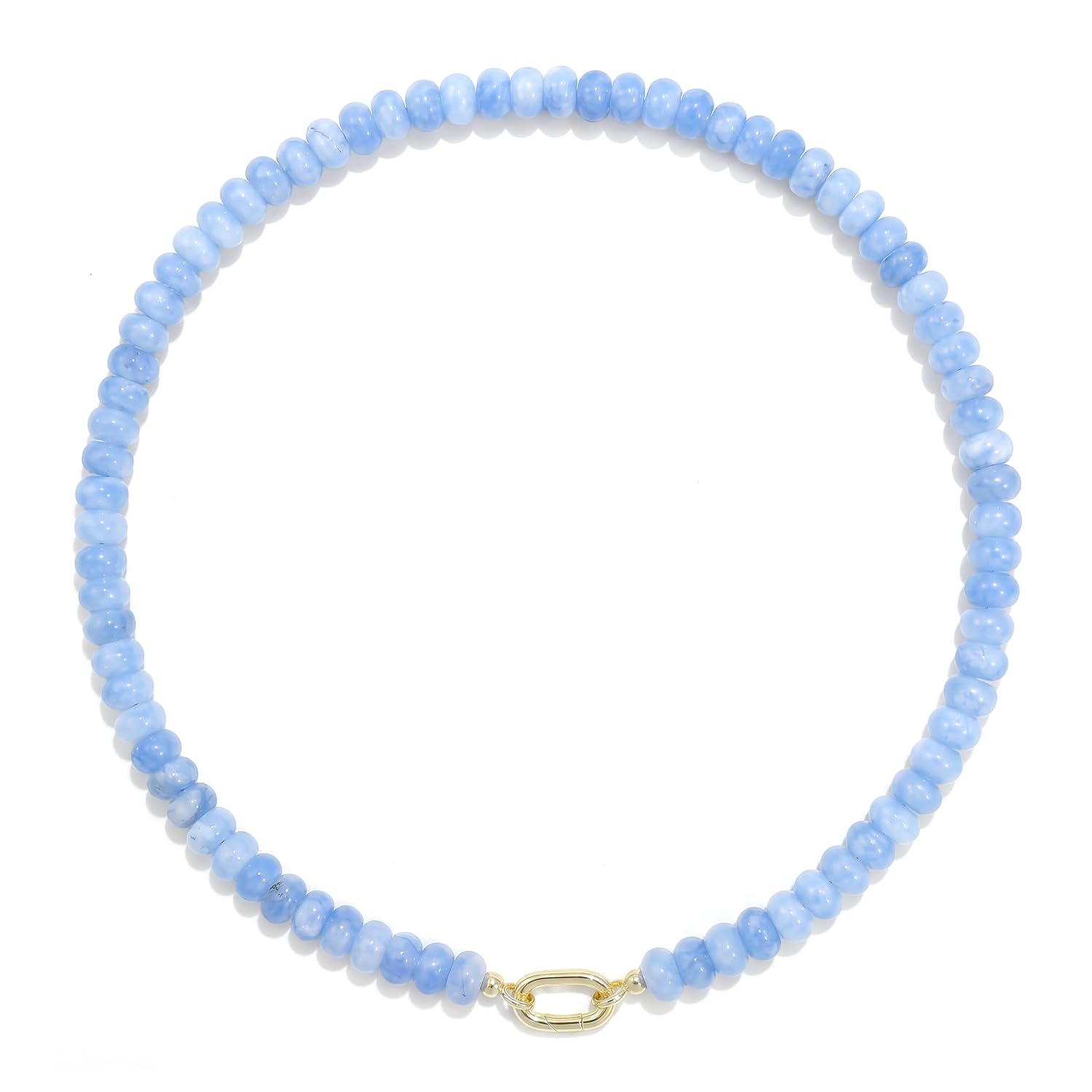 Beaded Gemstone Necklaces for Women Bohemian Colored Choker Natural Stone Bead Summer Beach Handmade Jewelry Necklace