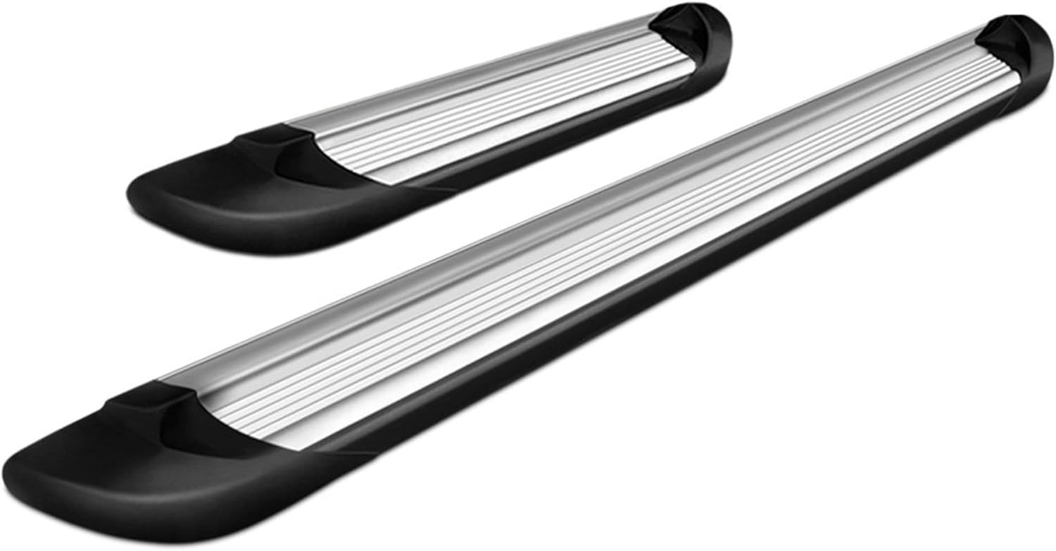 Black Horse Transporter Running Boards Silver Compatible with 2003-2014 Express/Savana 1500|2003-2022 Express 2500/3500|2009-2019 Express/Savana 4500|2003-2023 GMC Savana 2500/3500-TR-G13596S