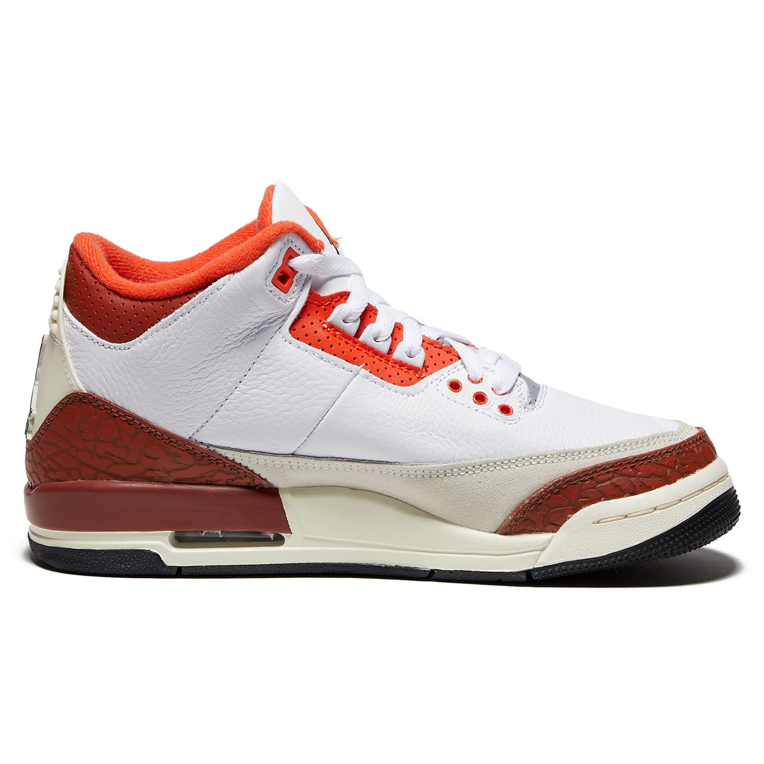 Jordan Boy's Air 3 Retro SE (Big Kid) White/Black/Mars Stone/Team Orange 6 Big Kid M