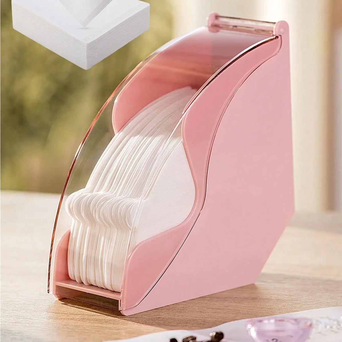 2-teiliger Kaffeefilterhalter, Kaffeefilterpapierbox mit staubdichter Abdeckung, transparentes Filterpapier-Aufbewahrungsregal aus Kunststoff Für Kaffeebar