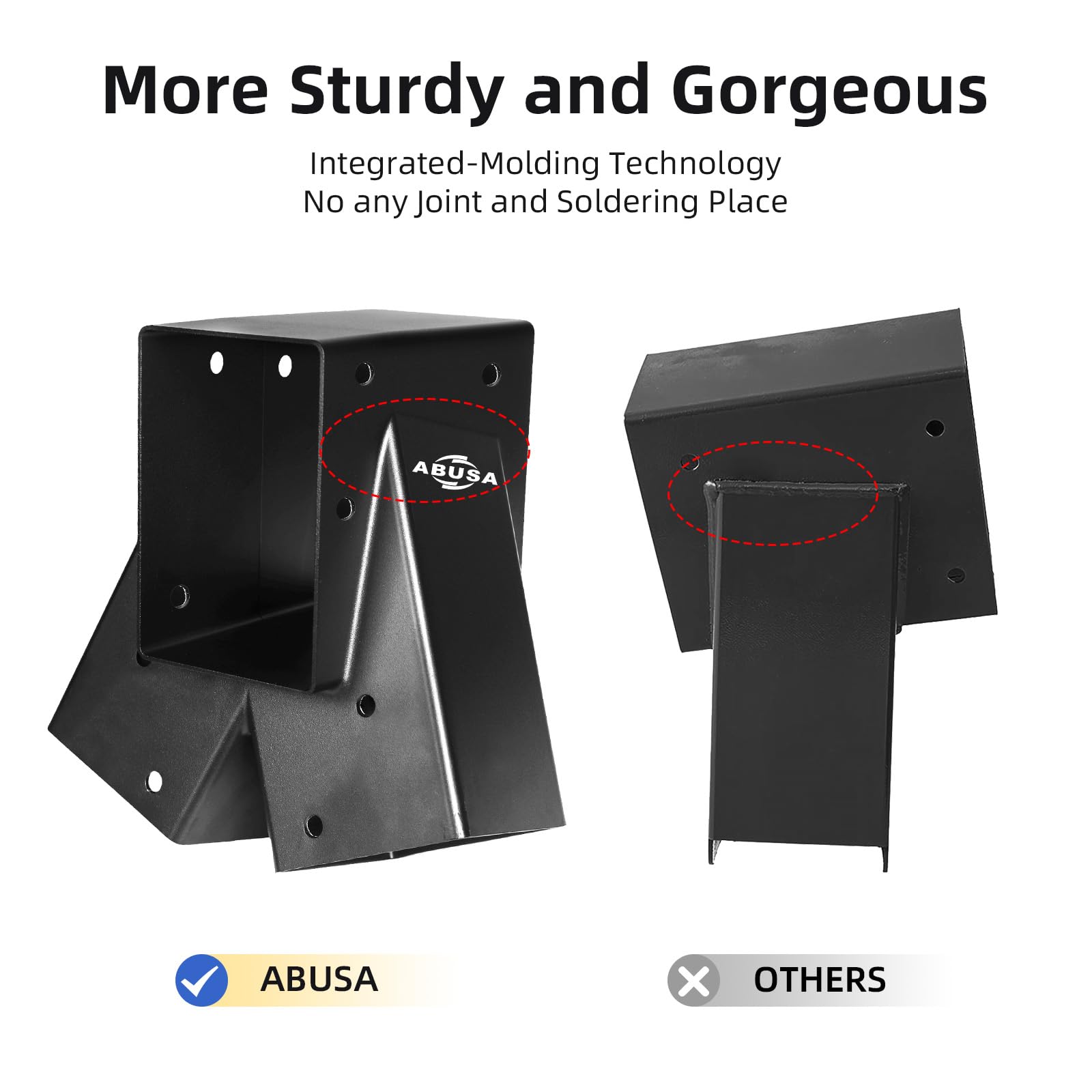 ABUSA Swing Sets Kits Including 2 A-Frame Brackets and 4 Swing Hangers Heavy Duty Swing Set Brackets and Swing Hangers for Backyard Playground Equipment (Black Sets)