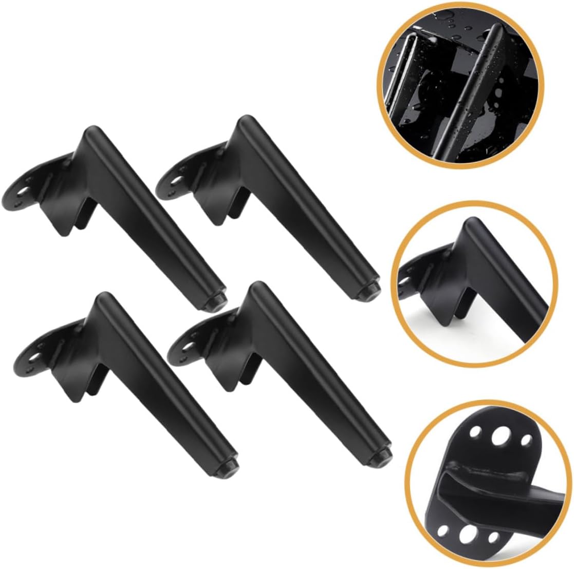 jojofuny 4pcs Heavy Duty Metal Cabinet Legs for Furniture, Nightstand and Sofa Support, 14.5cm Matte Black Replacement Legs Set for Tables and Dressers