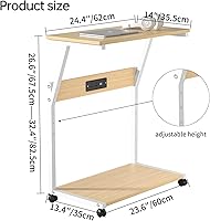 Vista 2 de Soporte de torre para computadora con ruedas de bloqueo de 360°, carrito de CPU móvil ajustable de 5 alturas, soporte de PC debajo del escritorio