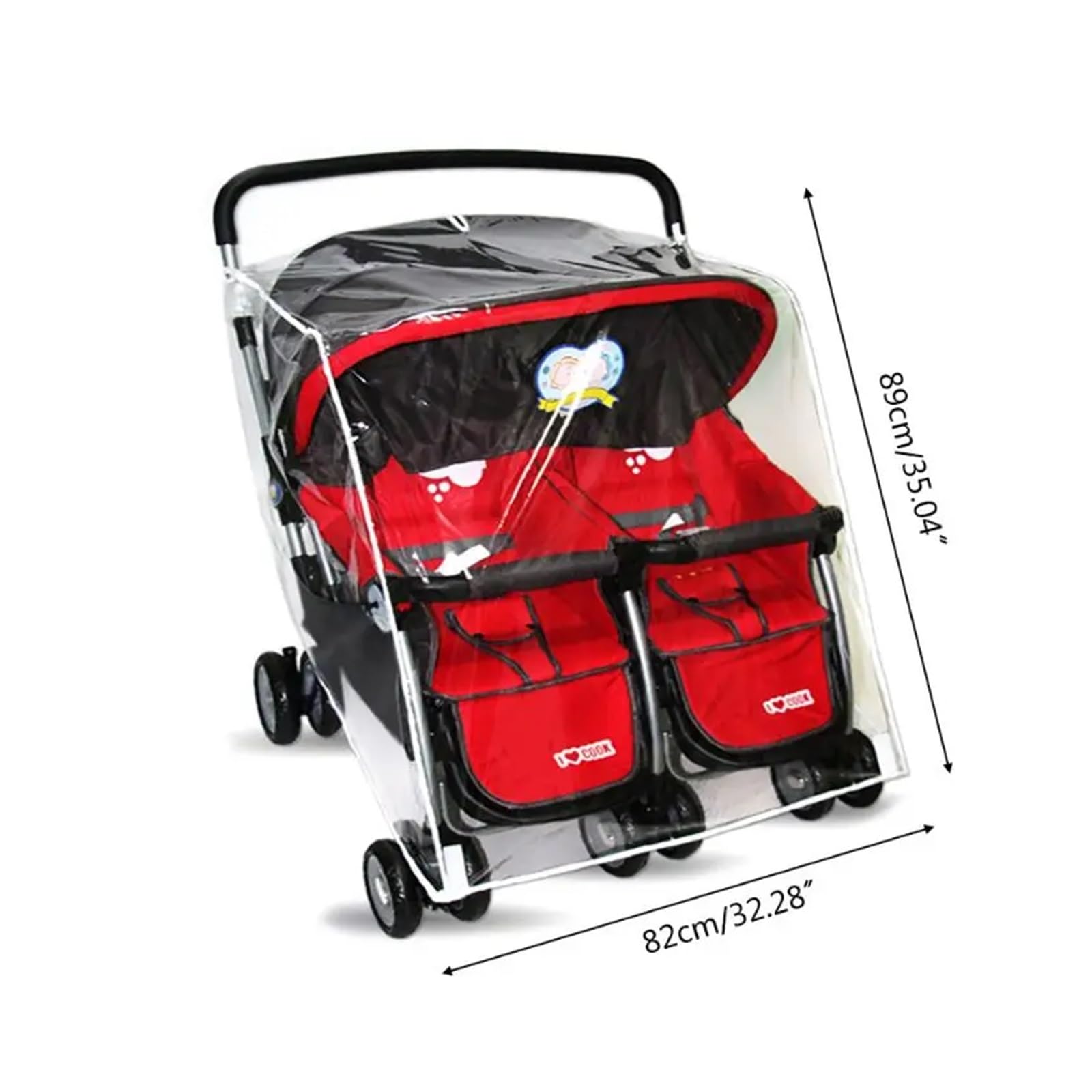 Housse Pluie pour Poussette Housse de Pluie for Poussette for Jumeaux, imperméable Transparente for Poussette, Pare-Vent et Anti-poussière