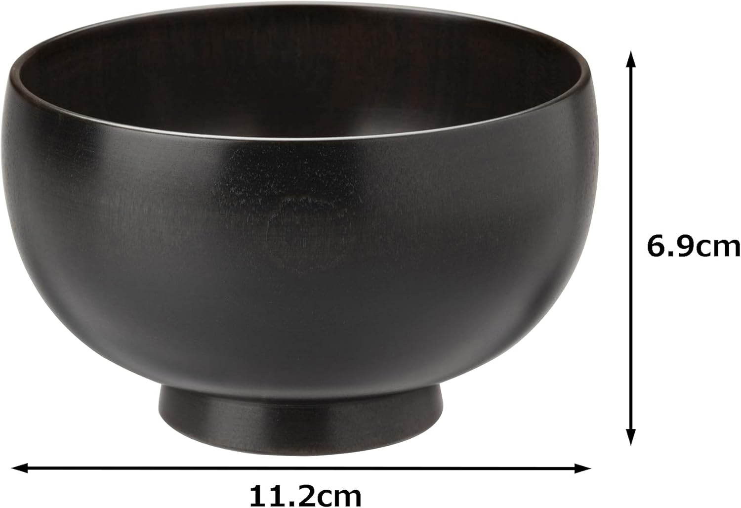 Yamanaka Lacquerware Shirasagi Wood Soup Bowl, Shirasagi Bowl, M, Approx. 4.3 inches (11 cm), Sakura, Jet Black, Made in Japan