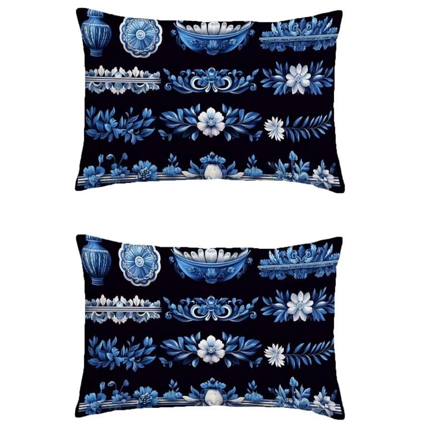 Housse de coussin bleu marine 80x100 cm en lin imperméable pour votre salon de jardin bohème