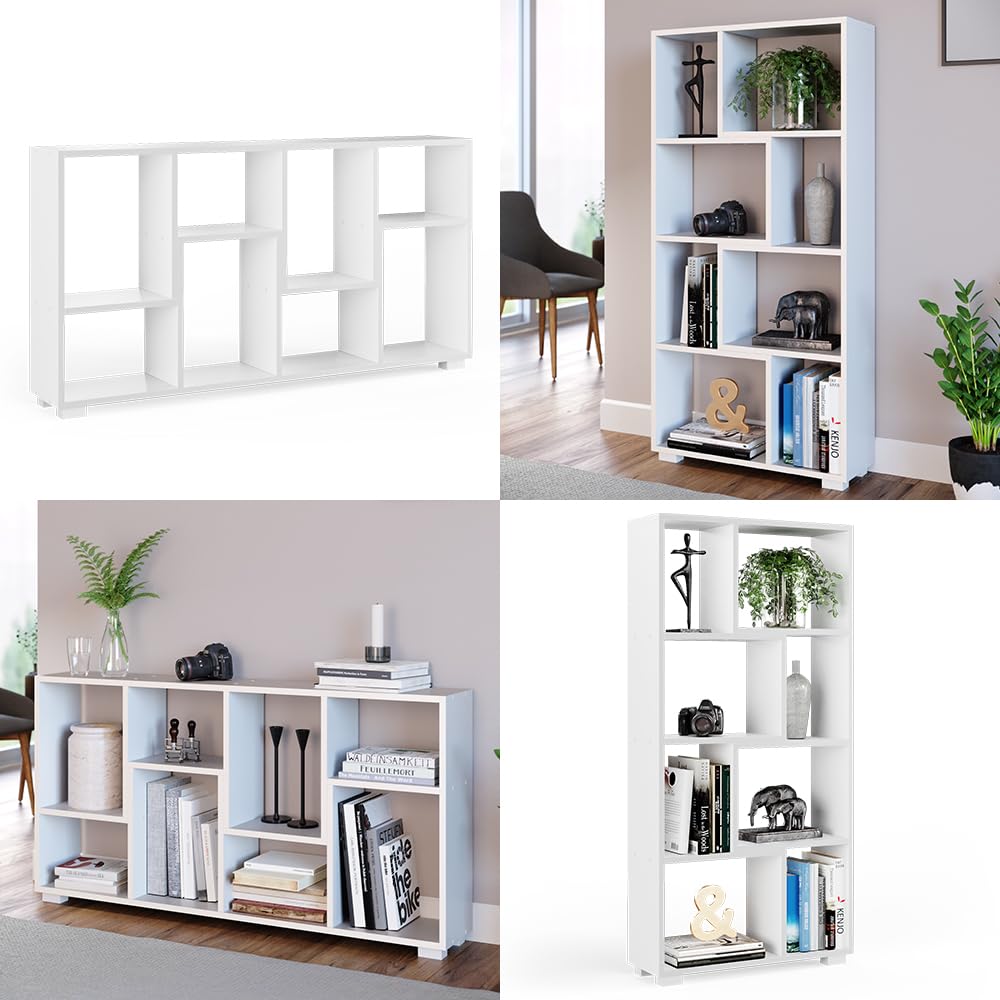 Vicco Meuble de Rangement Cube Domus, Blanc, 60.2x120cm 8 Compartiments, utilisable pour Une répartition Flexible de l’Espace et Le Rangement