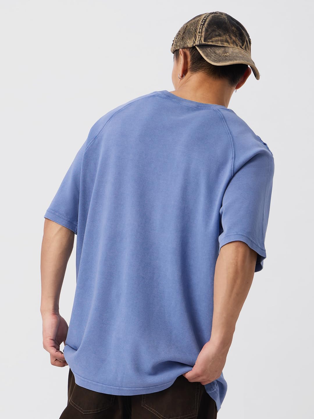 The Souled Store Hella Broke T-shirt da uomo e ragazzo a maniche corte girocollo blu in cotone stampato con grafica super oversize