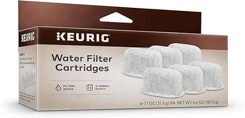 Keurig Cartuchos de repuesto para filtros de agua, compatibles con cafeteras de cápsulas K-Cup 2.0, incluye 6 unidades