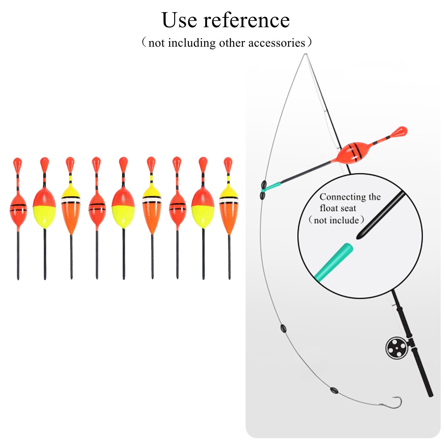 Galleggianti Pesca OriGlam 9 Pezzi - Schiuma Alta Densità, Rosso/Verde/Giallo | Per Trota, Pesce Gatto - Foto 11