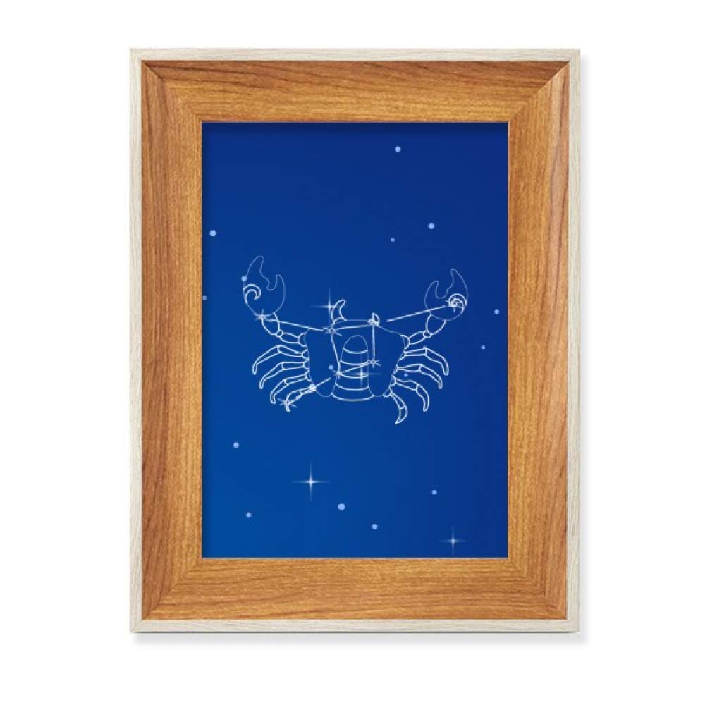 Cadre photo Cancer en bois de bureau pour tableau constellation